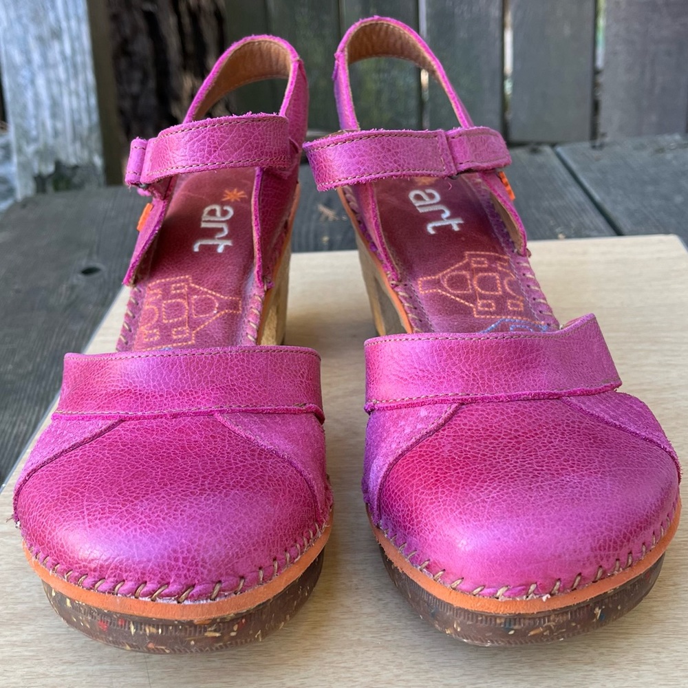 The Art Company Amsterdam 313 Closed Toe Sandal Heels In Pink Sz 41 - Picture 8 of 14
